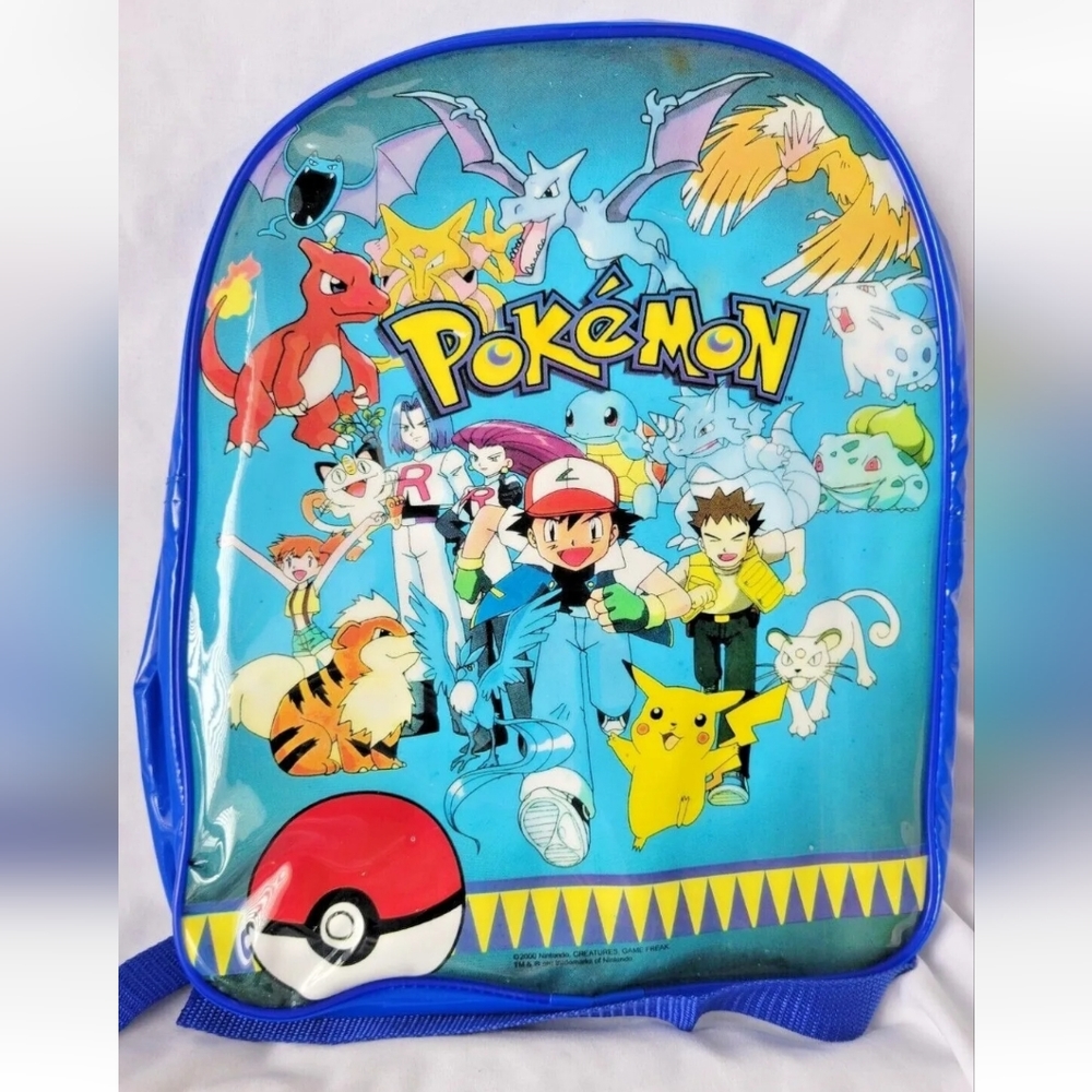 VTG 2000 Pokémon Nintendo Blue Backpack Bag Pikachu Ash by Game Freak
